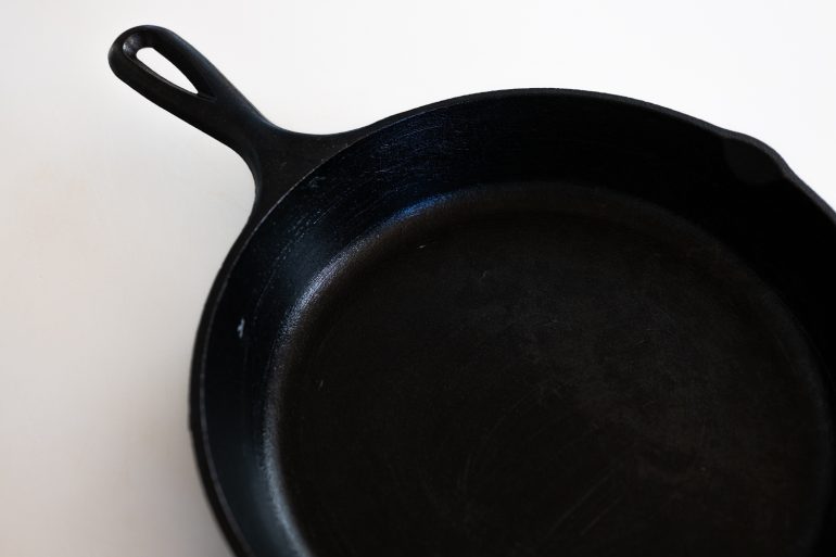 A cast iron skillet.