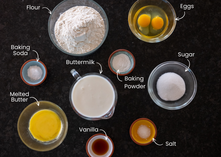 Ingredients are labeled. They are on a black background.