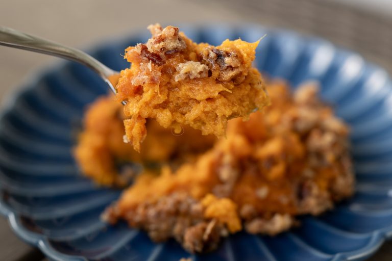 Southern Sweet Potato Casserole with Pecan Topping